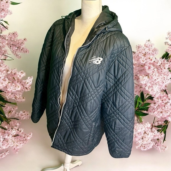New Balance Women’s Plus Size Black Quilted Padded Puffer Winter Coat Size 2X - Picture 4 of 13